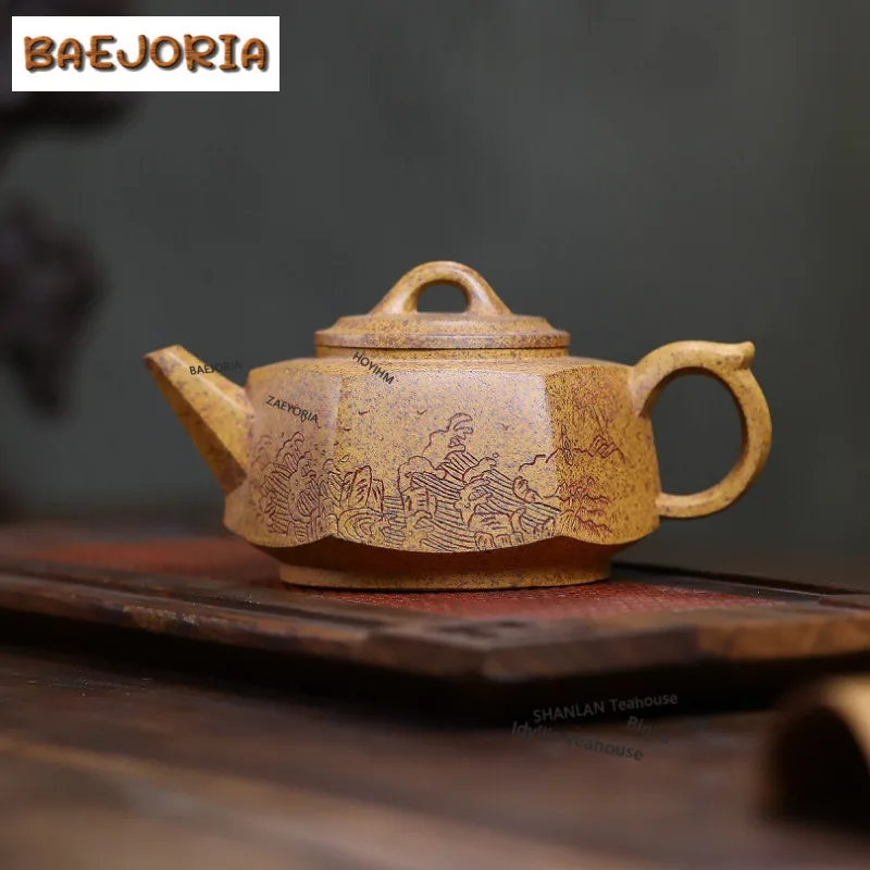 280ml High-end Yixing Purple Clay Teapots Handmade Hexagonal Pot Raw Ore The Keel Gold Sand Kettle Chinese Zisha Tea Set Craft
280ml High-end Yixing Purple Clay Teapots Handmade Hexagonal Pot Raw Ore The Keel Gold Sand Kettle Chinese Zisha Tea Set Craft