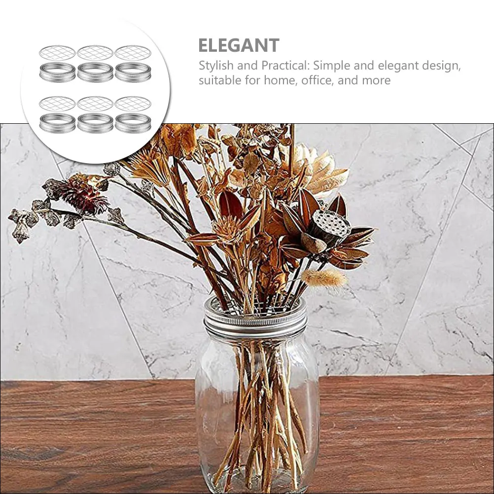 6 Sets 70mm Mason Jar Flower Grid Lids Stainless Steel Canning Lid Insert Organizer Vase Kitchen Bar Accessories
6 Sets 70mm Mason Jar Flower Grid Lids Stainless Steel Canning Lid Insert Organizer Vase Kitchen Bar Accessories
