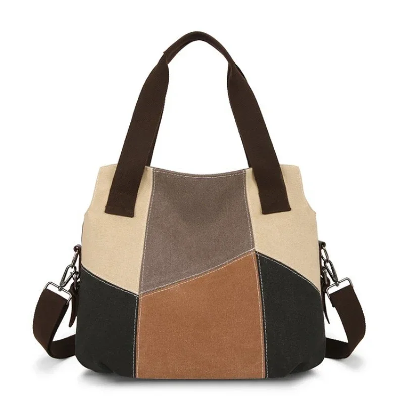 Simple Fashion Women's Bag Canvas Bag Women's Large Capacity Vintage Color Patchwork Bag New High Quality Shoulder Handbag
Simple Fashion Women's Bag Canvas Bag Women's Large Capacity Vintage Color Patchwork Bag New High Quality Shoulder Handbag