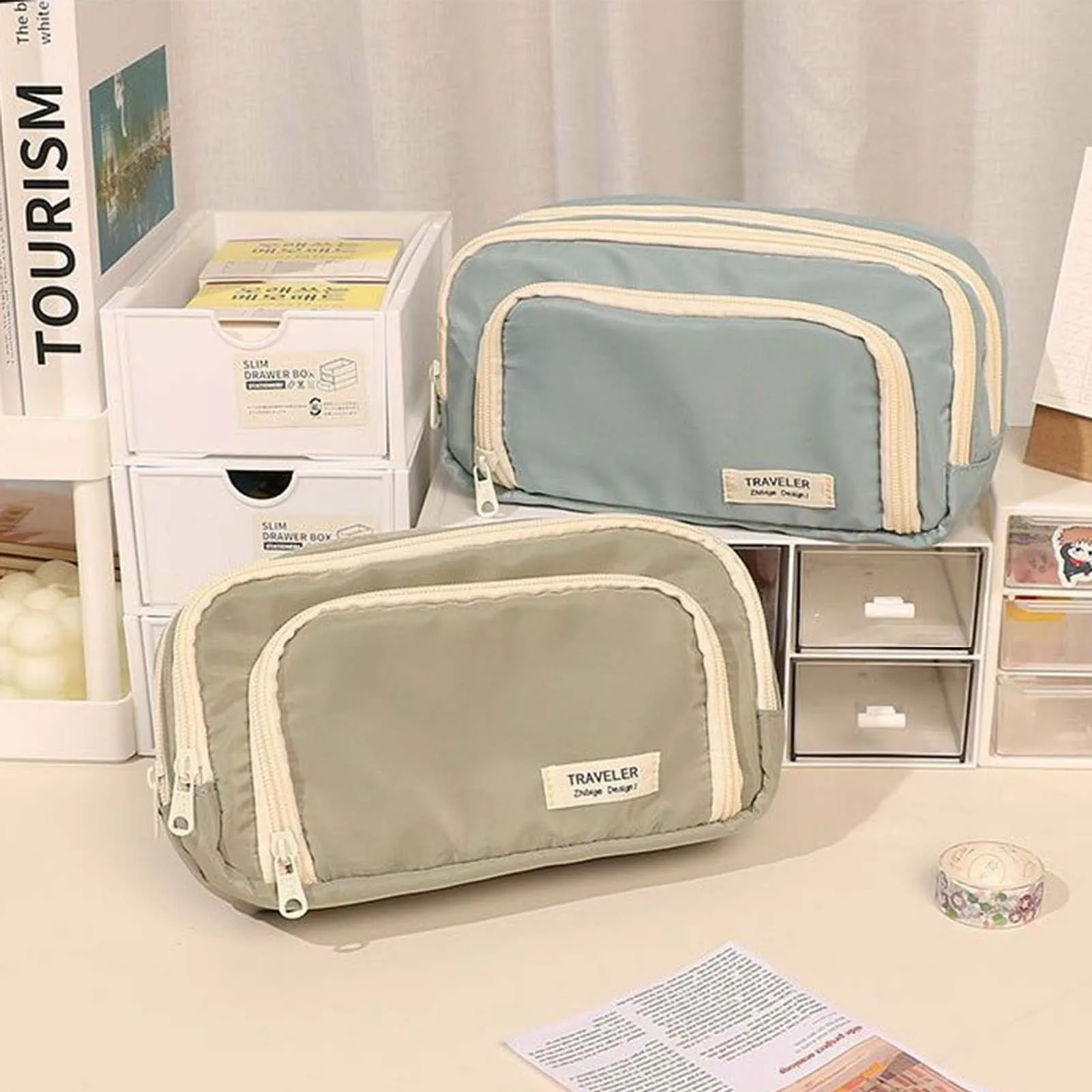 Портативный трехслойный пенал на молнии для хранения канцелярских принадлежностей, сумка-органайзер для школьников, подростков, девочек и мальчиков, школьные принадлежности Muji
Портативный трехслойный пенал на молнии для хранения канцелярских принадлежностей, сумка-органайзер для школьников, подростков, девочек и мальчиков, школьные принадлежности Muji