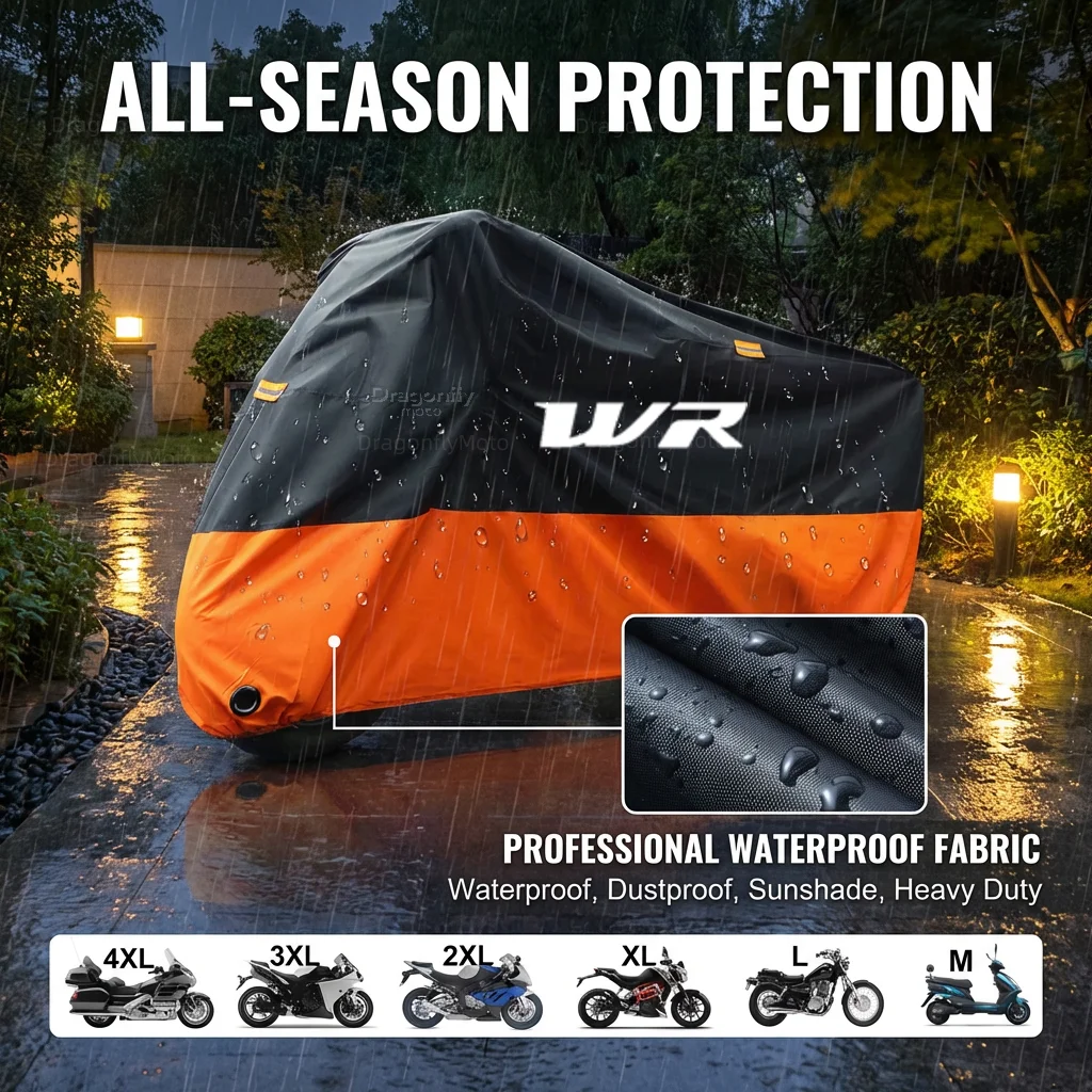 Чехол для мотоцикла YAMAHA WR 250F 250R 250X 450F 250 450, плотный, 210D, водонепроницаемый, для улицы, защита от УФ-излучения, пыли, дождя, солнца
Чехол для мотоцикла YAMAHA WR 250F 250R 250X 450F 250 450, плотный, 210D, водонепроницаемый, для улицы, защита от УФ-излучения, пыли, дождя, солнца