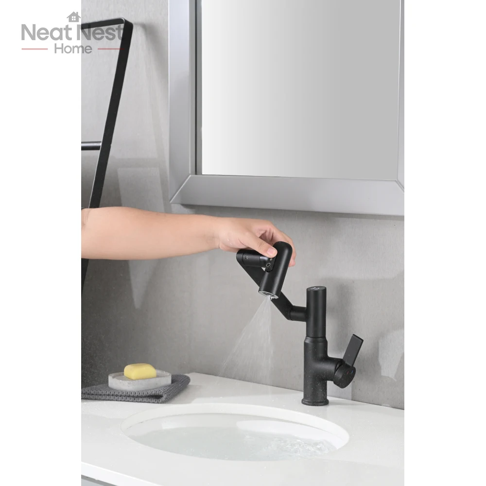 Bathroom Sink Faucet,Tap with Spray Function and Temperature Display,Modern Anti-Skid Switch and Hot & Cold and 360° Rotary tap
Bathroom Sink Faucet,Tap with Spray Function and Temperature Display,Modern Anti-Skid Switch and Hot & Cold and 360° Rotary tap