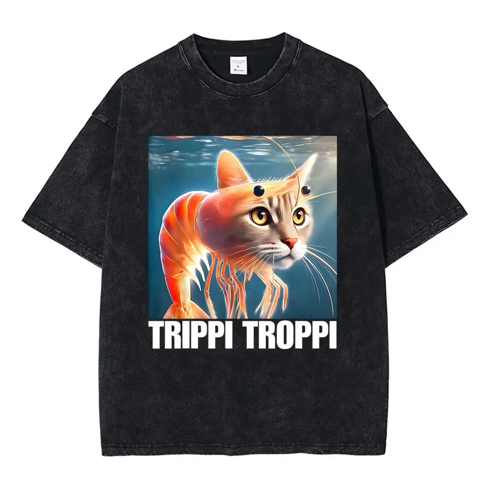 Винтажная стираная футболка, итальянская футболка Brainrot Trippi Troppi Cat, забавные футболки с мемом для мужчин и женщин, повседневные футболки с шуткой и юмором, с коротким рукавом
Винтажная стираная футболка, итальянская футболка Brainrot Trippi Troppi Cat, забавные футболки с мемом для мужчин и женщин, повседневные футболки с шуткой и юмором, с коротким рукавом