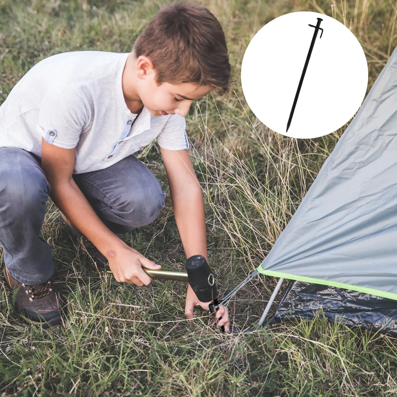 8Pcs Heavy Duty Carbon Steel Tent Stakes Thickened Extended Black Tent Pegs for Camping Beach Snow Lawn Outdoor Ground Anchors
8Pcs Heavy Duty Carbon Steel Tent Stakes Thickened Extended Black Tent Pegs for Camping Beach Snow Lawn Outdoor Ground Anchors