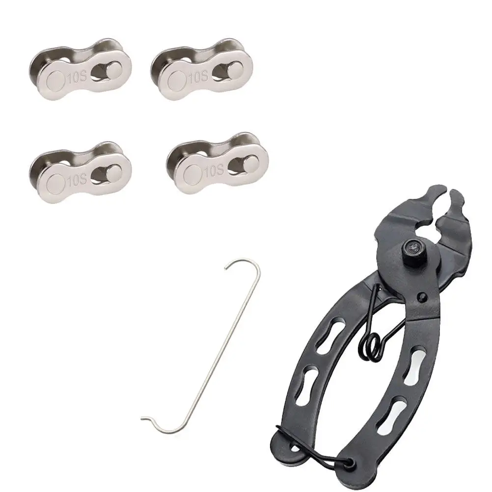 1Set Bike Chain Buckle Quick Release Link Connector Durable Repair Tool for 10 Speed Bike Chain Rivet Extractor