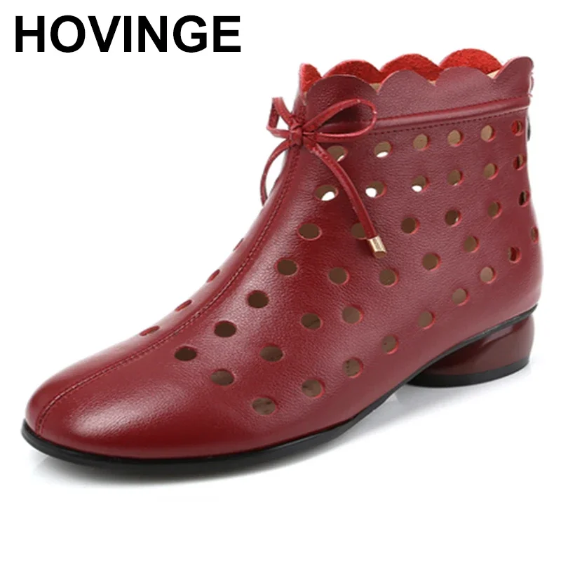 Summer Ankle Boots Genuine Leather Shoes Women Med High Heel Back Zipper Boots Cutout breathable Mujer Zapatos
Summer Ankle Boots Genuine Leather Shoes Women Med High Heel Back Zipper Boots Cutout breathable Mujer Zapatos