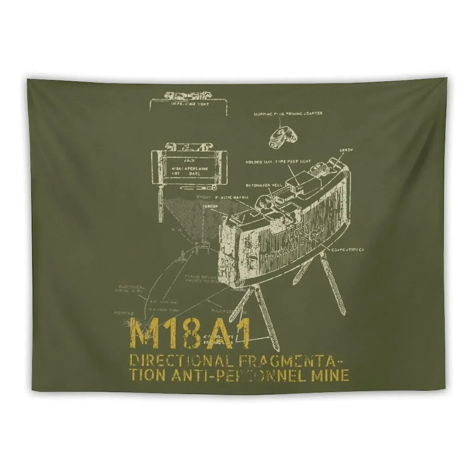 M18A1 Claymore Anti-Personnel Mine Tapestry Korean Room Decor Art Mural Wall Decorations Tapestry
M18A1 Claymore Anti-Personnel Mine Tapestry Korean Room Decor Art Mural Wall Decorations Tapestry