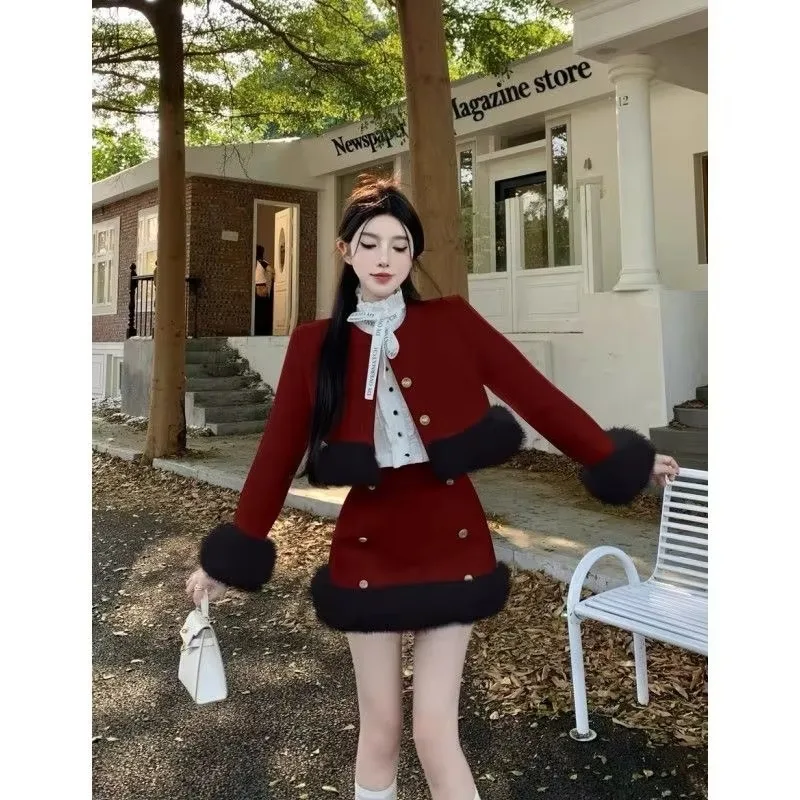 Autumn/Winter New Wealthy Socialite Classic Style Suit with Blazer and Skirt Korean Drama Style Outfit Women Female Office Lady
Autumn/Winter New Wealthy Socialite Classic Style Suit with Blazer and Skirt Korean Drama Style Outfit Women Female Office Lady