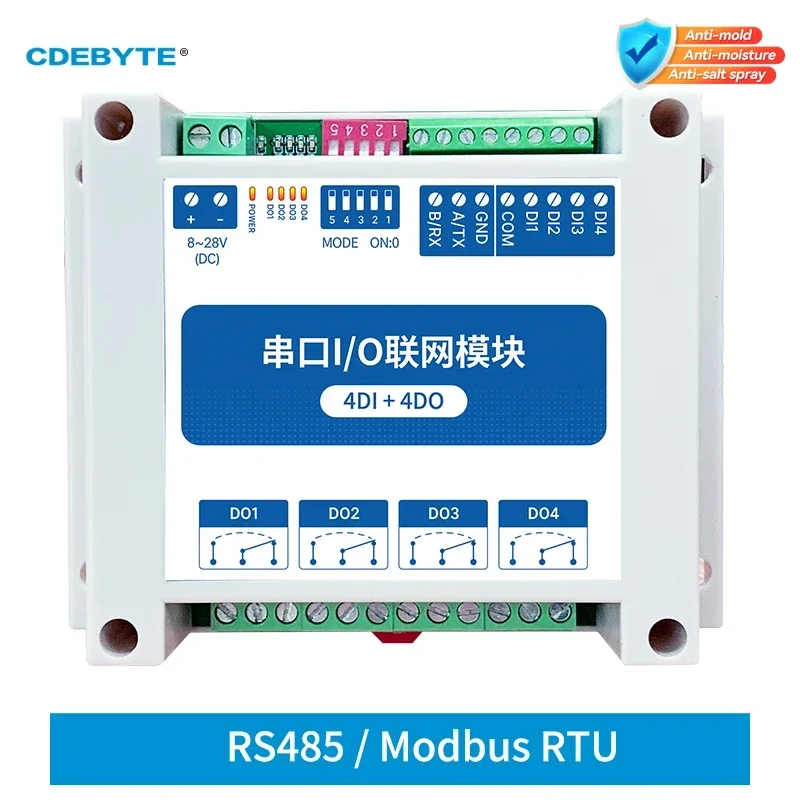 Modbus RTU Управление I/O сети модули серийный Порты и разъёмы RS485 Интерфейс 4DI + 4DO CDEBYTE MA01-AXCX4040 рельс Установка 8 ~ 28VDC IoT
Modbus RTU Управление I/O сети модули серийный Порты и разъёмы RS485 Интерфейс 4DI + 4DO CDEBYTE MA01-AXCX4040 рельс Установка 8 ~ 28VDC IoT