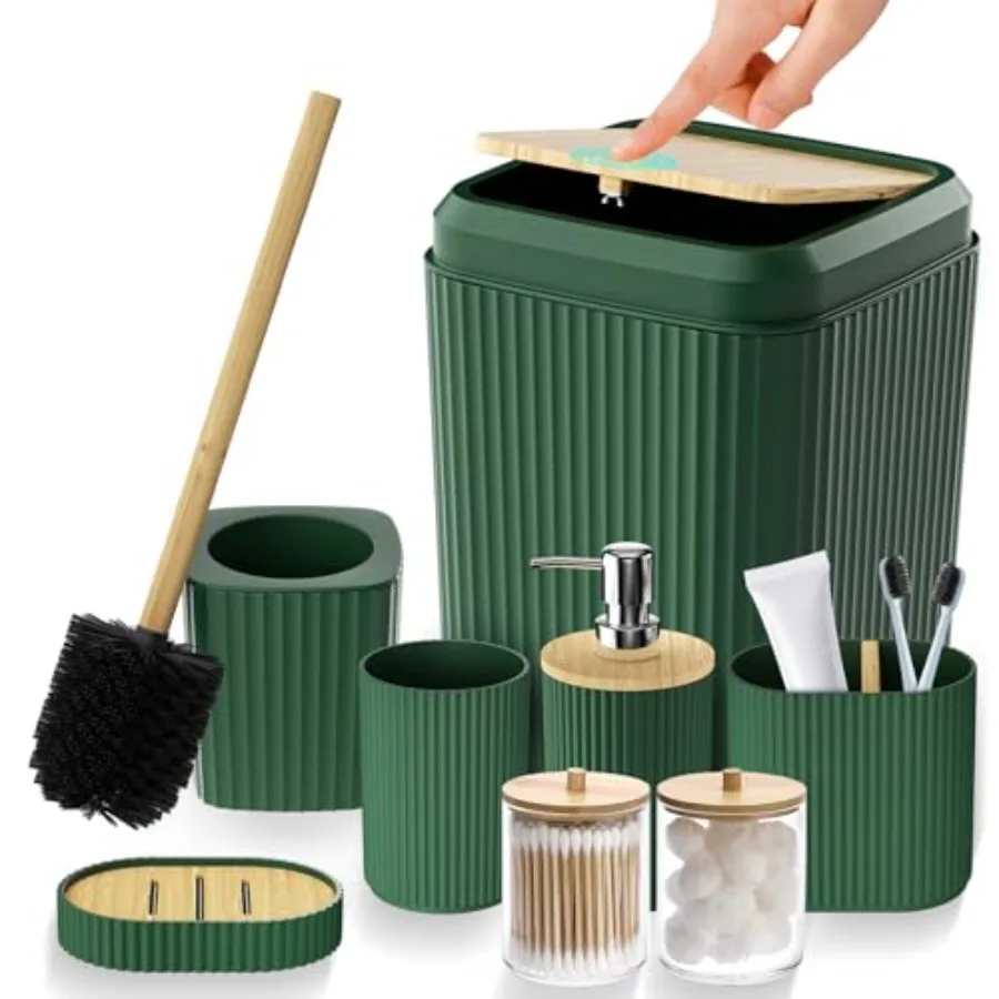 Accessories - Unbreakable Green, Trash Can, Toilet Brush with Holder, Soap Dispenser, Toothbrush and Toothpaste Holder, Tumbler
Accessories - Unbreakable Green, Trash Can, Toilet Brush with Holder, Soap Dispenser, Toothbrush and Toothpaste Holder, Tumbler