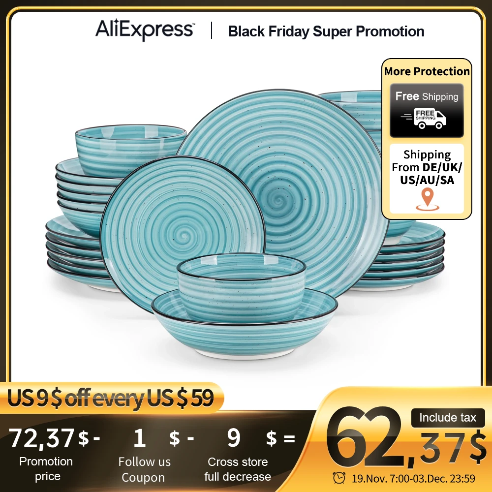 Vancasso, 24/48 предметов, синие тарелки, обеденные наборы, двусторонние наборы посуды, ручная роспись, спираль с 6 обеденными тарелками/десертом/супом/миской
Vancasso, 24/48 предметов, синие тарелки, обеденные наборы, двусторонние наборы посуды, ручная роспись, спираль с 6 обеденными тарелками/десертом/супом/миской