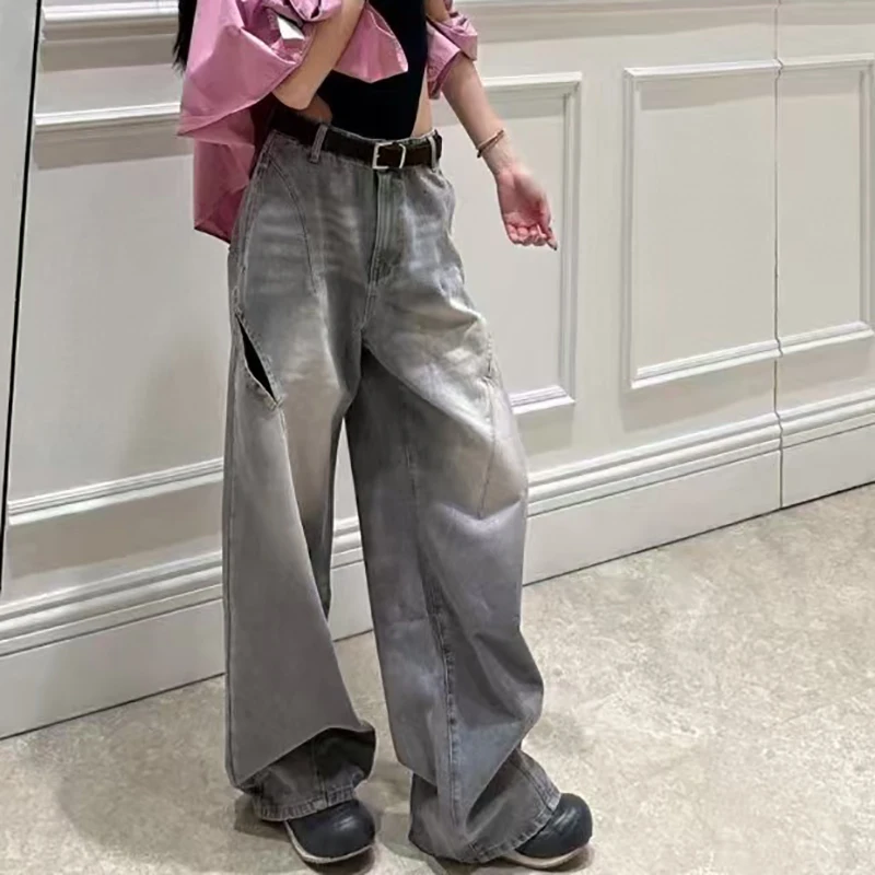 Women's Deconstructed Cut Jeans, Fashion Casual Strappy Straight Leg Pants, High Quality Cotton Wide Leg Pants, 2025, New
Women's Deconstructed Cut Jeans, Fashion Casual Strappy Straight Leg Pants, High Quality Cotton Wide Leg Pants, 2025, New