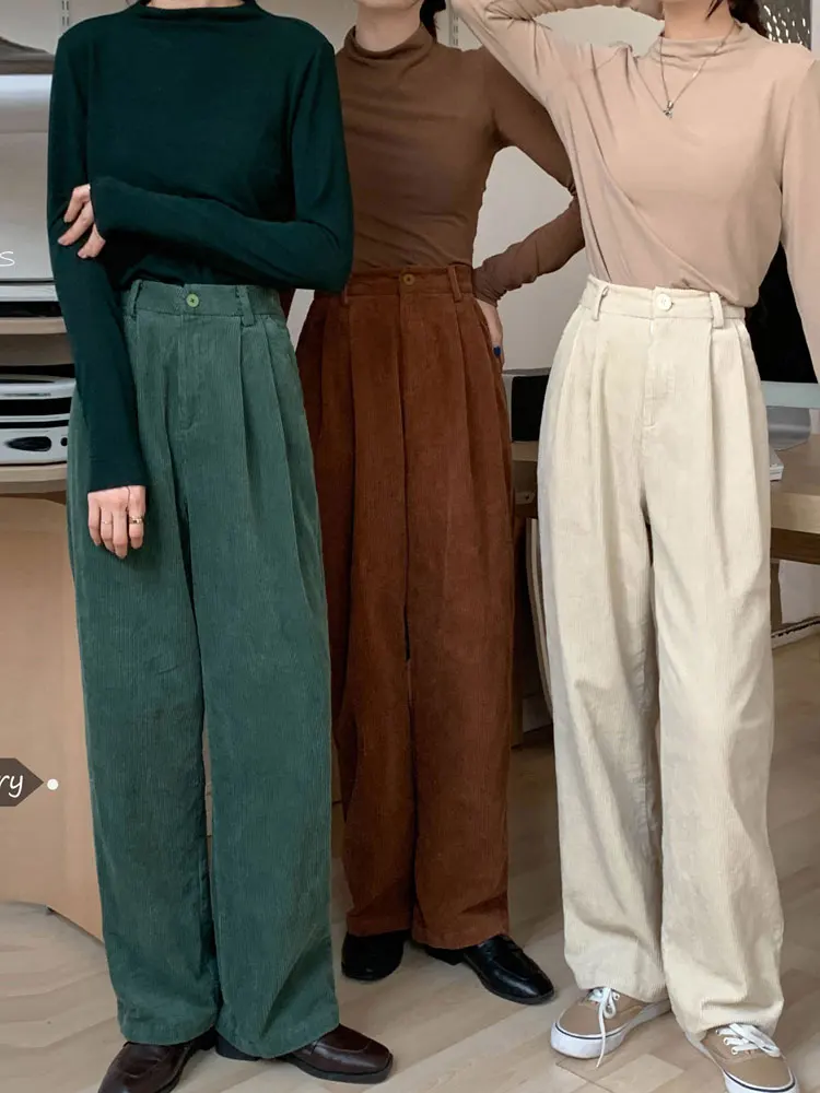 2024 Women's Autumn Winter New Corduroy Wide-leg Pants Female High Waist Straight Pant Ladies Loose Solid Casual Trousers L361
2024 Women's Autumn Winter New Corduroy Wide-leg Pants Female High Waist Straight Pant Ladies Loose Solid Casual Trousers L361