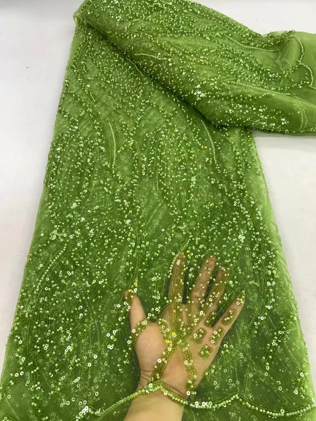 African Sequins Tulle Lace Fabric 2024 High Quality Lace French Luxury Beaded Net Lace Fabric Nigerian For Evening Dress
African Sequins Tulle Lace Fabric 2024 High Quality Lace French Luxury Beaded Net Lace Fabric Nigerian For Evening Dress