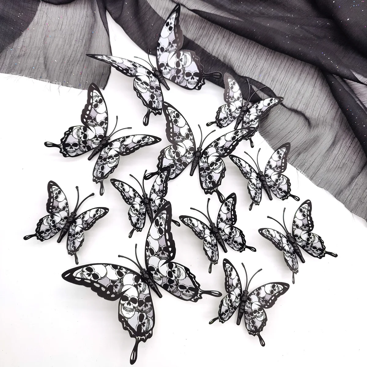 60-120pcs Hollow Butterfly Wall Sticker 3D Stereoscopic Skull Butterfly Sticker Novelty Halloween Eve Home Decorations
60-120pcs Hollow Butterfly Wall Sticker 3D Stereoscopic Skull Butterfly Sticker Novelty Halloween Eve Home Decorations