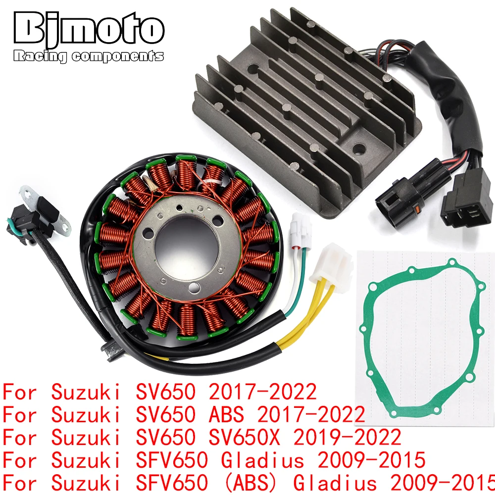 SV650 2022 Engine Stator Coil+Voltage Regulator rectifier For Suzuki SV650 SV650X ABS SFV650 (ABS) Gladius 2009-2021 With Gasket
SV650 2022 Engine Stator Coil+Voltage Regulator rectifier For Suzuki SV650 SV650X ABS SFV650 (ABS) Gladius 2009-2021 With Gasket