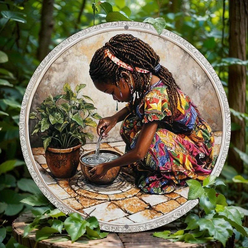 Aluminum African Art-Inspired Decorative Metal Wall Plaque, 2D Printed Ethnic Design, Round, for Bar, Cafe, Home, Room, Office
Aluminum African Art-Inspired Decorative Metal Wall Plaque, 2D Printed Ethnic Design, Round, for Bar, Cafe, Home, Room, Office