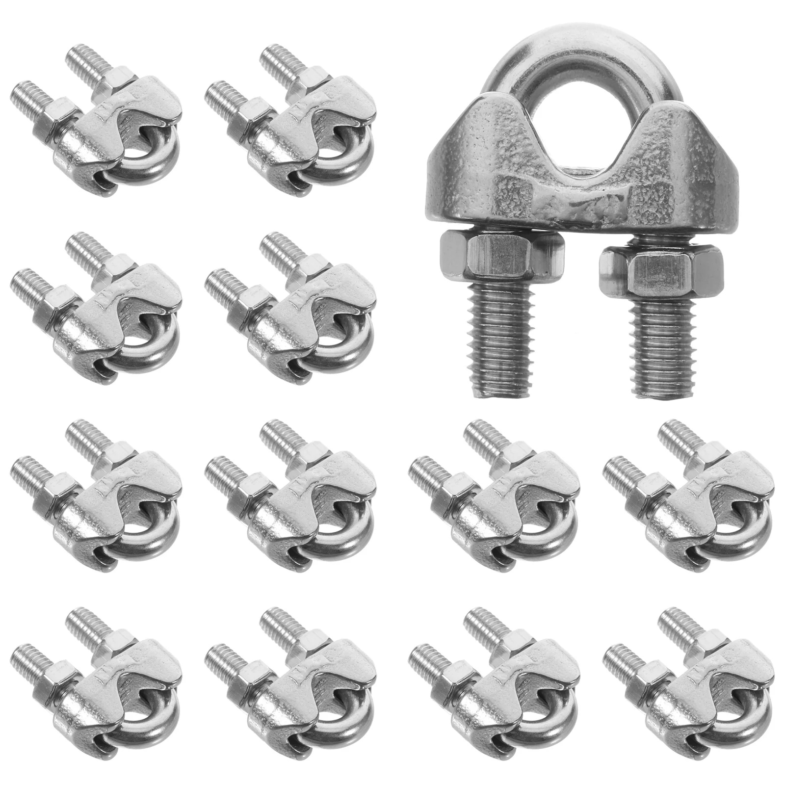 20 Pcs Cables Clamp Cord Clips Wire Rope Snare Silver Stainless Steel Thread Holder
20 Pcs Cables Clamp Cord Clips Wire Rope Snare Silver Stainless Steel Thread Holder