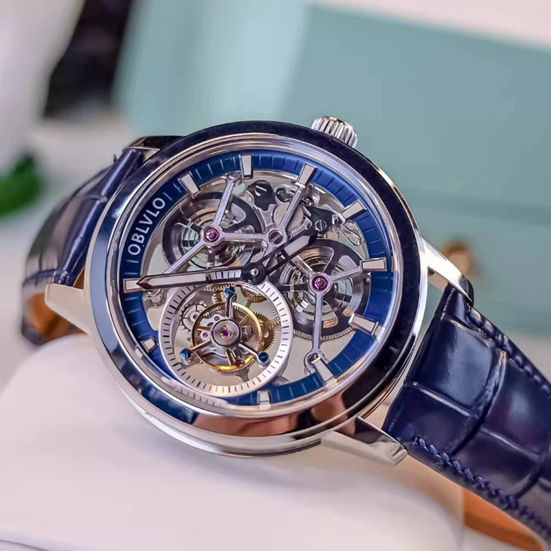 OBLVLO New Flying Tourbillon Men Mechanical Watch Sapphire Glass Waterproof 50M Mens Watches Full Skeleton Dial Luminous Watch
OBLVLO New Flying Tourbillon Men Mechanical Watch Sapphire Glass Waterproof 50M Mens Watches Full Skeleton Dial Luminous Watch
