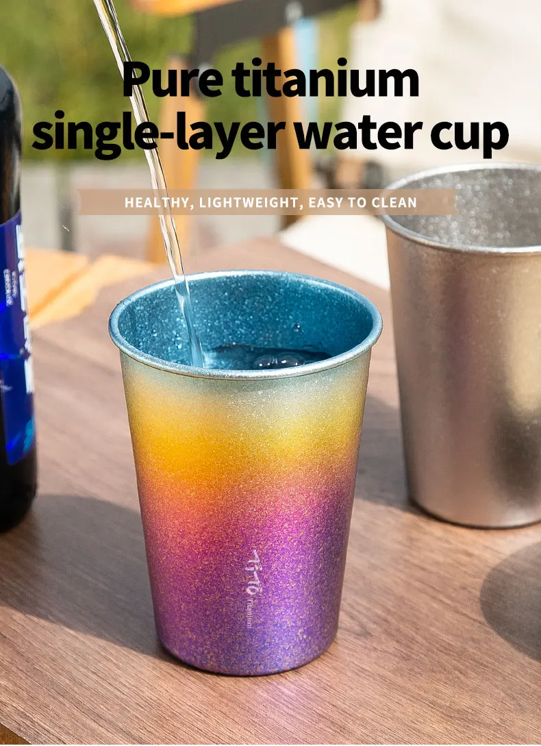 TiTo Pure Titanium Water Cup Drinking Cup Titanium Single Layer Cold Drink Beer Coffee Cup Milk Cup Camping Portable
TiTo Pure Titanium Water Cup Drinking Cup Titanium Single Layer Cold Drink Beer Coffee Cup Milk Cup Camping Portable