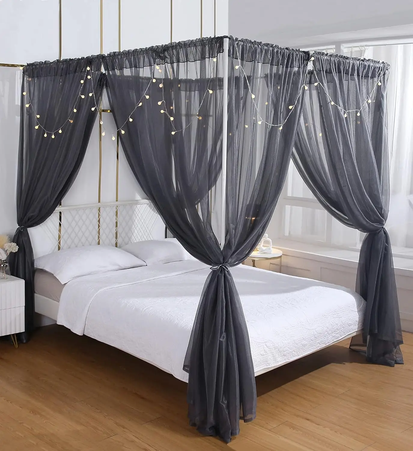Canopy Bed Ains Bed Canopy For Girls Room Elegant Sheer Ain For Twin Full Queen Size Bed Drapes,8 Panels Canopies With
Canopy Bed Ains Bed Canopy For Girls Room Elegant Sheer Ain For Twin Full Queen Size Bed Drapes,8 Panels Canopies With