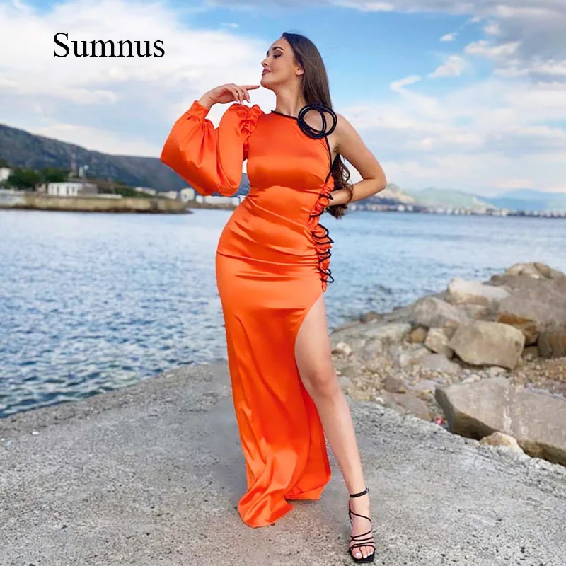 Orange Side Slit Mermaid Prom Dress One Shoulder Pleats Beach Prom Gown Back Zipper Sexy Women Party Dresses Robe de Soiree 2024
Orange Side Slit Mermaid Prom Dress One Shoulder Pleats Beach Prom Gown Back Zipper Sexy Women Party Dresses Robe de Soiree 2024