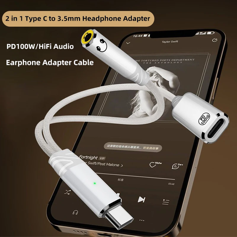 Type C to 3.5mm AUX Cable 2 in 1 USB C to 3.5mm Headphone Adapter Audio Cable for Huawei P40 Xiaomi 10 9 Earphone Jack Adapter
Type C to 3.5mm AUX Cable 2 in 1 USB C to 3.5mm Headphone Adapter Audio Cable for Huawei P40 Xiaomi 10 9 Earphone Jack Adapter