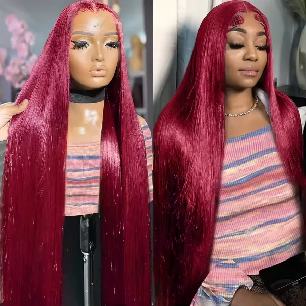 99J 200% Density Straight Wig Burgundy Human Hair 18-46 Inch Highlight Remy Women Hair 13x4 13x6 HD Transparent Lace Frontal Wig
99J 200% Density Straight Wig Burgundy Human Hair 18-46 Inch Highlight Remy Women Hair 13x4 13x6 HD Transparent Lace Frontal Wig