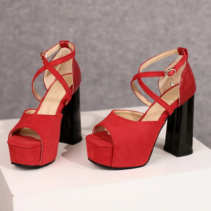 Sexy Red Peep Toe Women Sandals 12cm Thick Block Heels Cross Strap Platform Party Wedding Night Club Summer Female Shoes WSH5713
Sexy Red Peep Toe Women Sandals 12cm Thick Block Heels Cross Strap Platform Party Wedding Night Club Summer Female Shoes WSH5713