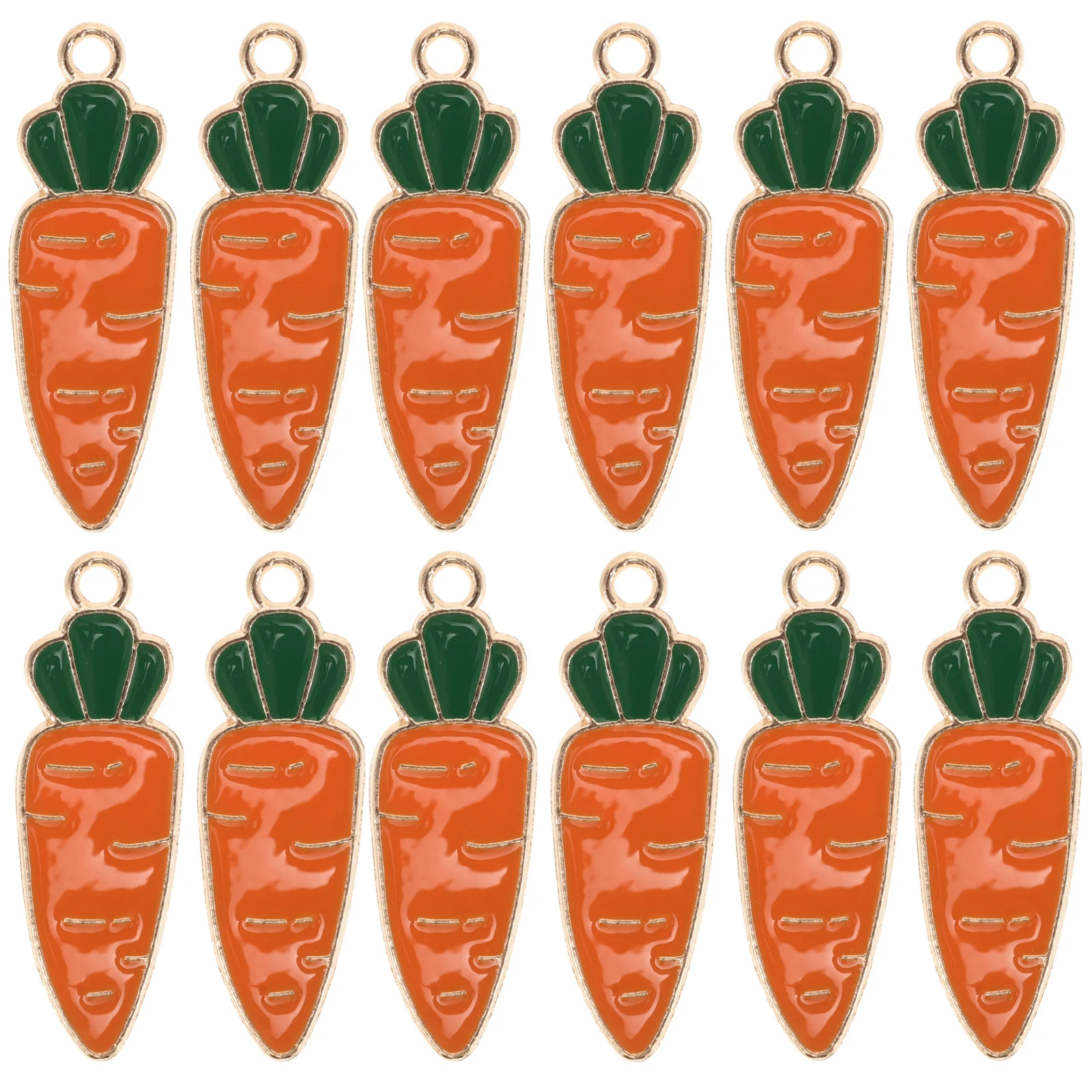 50Pcs Alloy Carrot Charm Pendant with Hole for DIY Jewelry Making Crafts Key Ring Phone Strap Easter Gift Decor Accessory
50Pcs Alloy Carrot Charm Pendant with Hole for DIY Jewelry Making Crafts Key Ring Phone Strap Easter Gift Decor Accessory