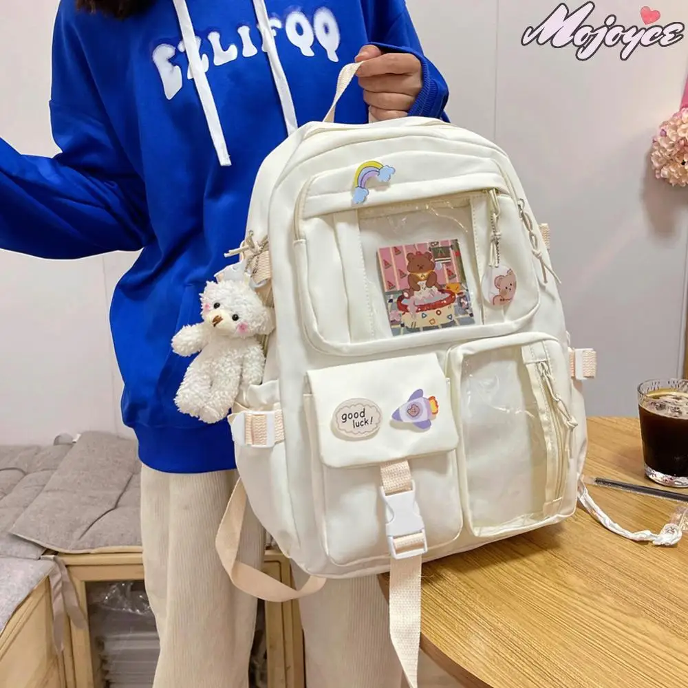 Women Cute Backpack with Pendant Large Capacity Sweet Girls Schoolbag Multi-Pocket Cartoon Knapsack Nylon Kawaii Laptop Bagpack
Women Cute Backpack with Pendant Large Capacity Sweet Girls Schoolbag Multi-Pocket Cartoon Knapsack Nylon Kawaii Laptop Bagpack