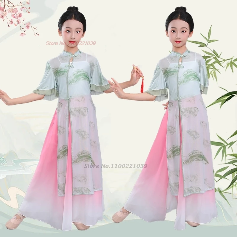 2026 chinese vintage children dance dress traditional qipao flower print mesh qipao dress+pants set stage performance costume
2026 chinese vintage children dance dress traditional qipao flower print mesh qipao dress+pants set stage performance costume