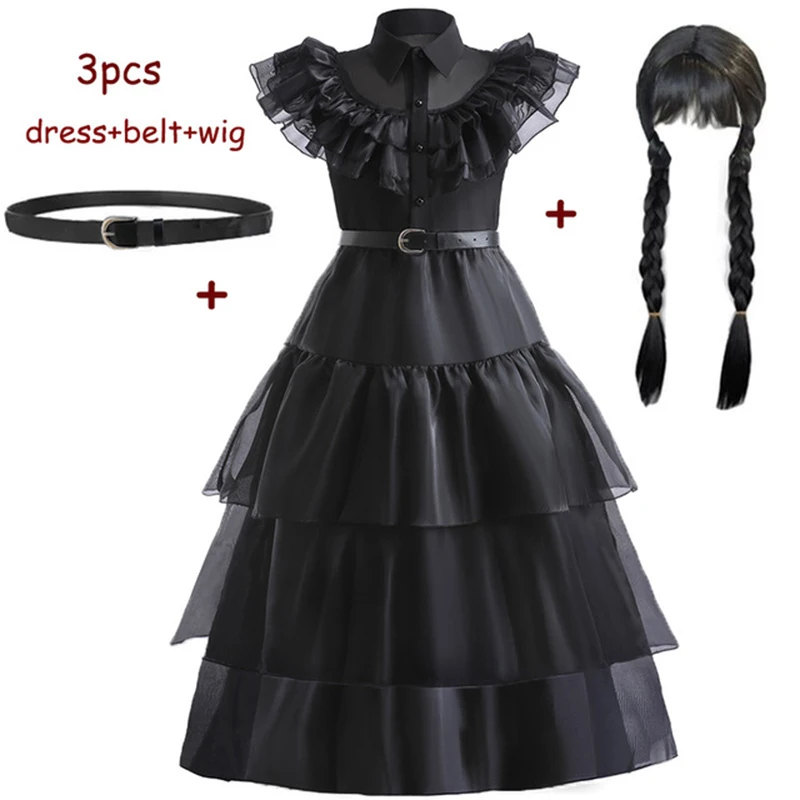 Movie Wednesday Cosplay Dresses Carnival Addams Cosplay Party Costume Gothic Wind Kids Children Dress Halloween Party Costumes
Movie Wednesday Cosplay Dresses Carnival Addams Cosplay Party Costume Gothic Wind Kids Children Dress Halloween Party Costumes