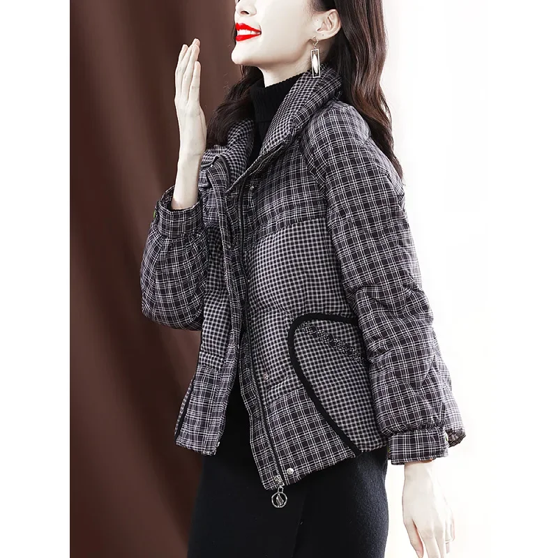 A Autumn Winter Women's Down Cotton Coats Plaid Stand Collar Lightweight Parkas Female Patchwork Clothes Cotton-padded Clothes
A Autumn Winter Women's Down Cotton Coats Plaid Stand Collar Lightweight Parkas Female Patchwork Clothes Cotton-padded Clothes