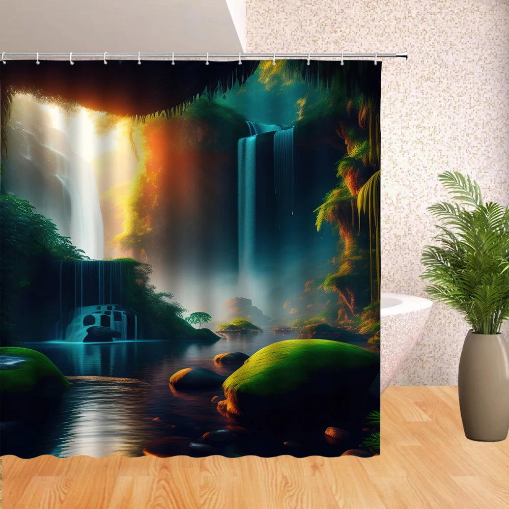 Waterfal landscape Flower shower curtain Sumer Ntural Senery Waterprof shower curtain Family bathro Dcoratio shower curtain
Waterfal landscape Flower shower curtain Sumer Ntural Senery Waterprof shower curtain Family bathro Dcoratio shower curtain