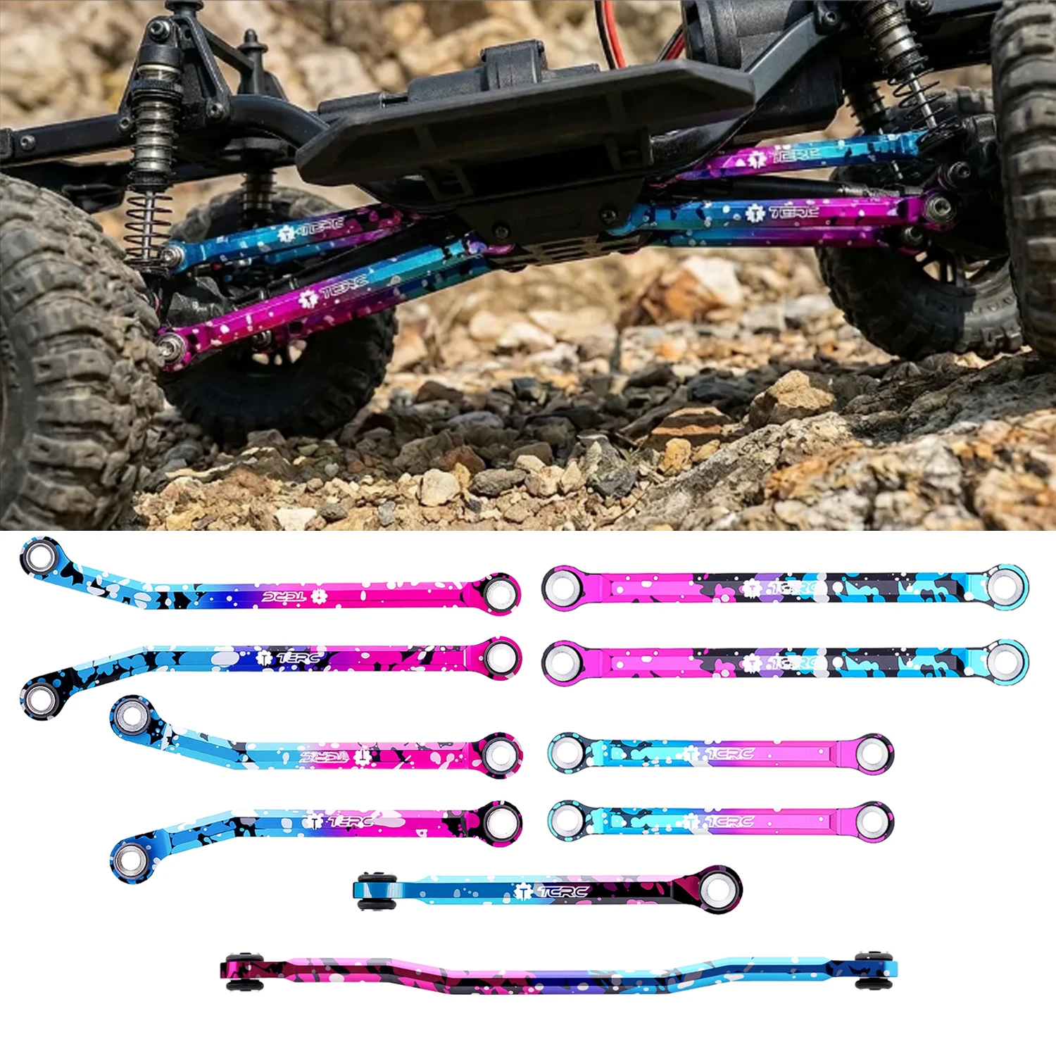 TCRC 10PCS Splash Anodizing Aluminum High Clearance Chassis Links and Steering Links set for HPI Venture18 Upgrade
TCRC 10PCS Splash Anodizing Aluminum High Clearance Chassis Links and Steering Links set for HPI Venture18 Upgrade