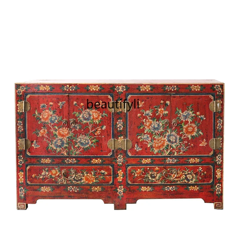 L Old elm classical dining side cabinet new Chinese antique and old painted storage cabinet solid wood retro dining side cabinet
L Old elm classical dining side cabinet new Chinese antique and old painted storage cabinet solid wood retro dining side cabinet