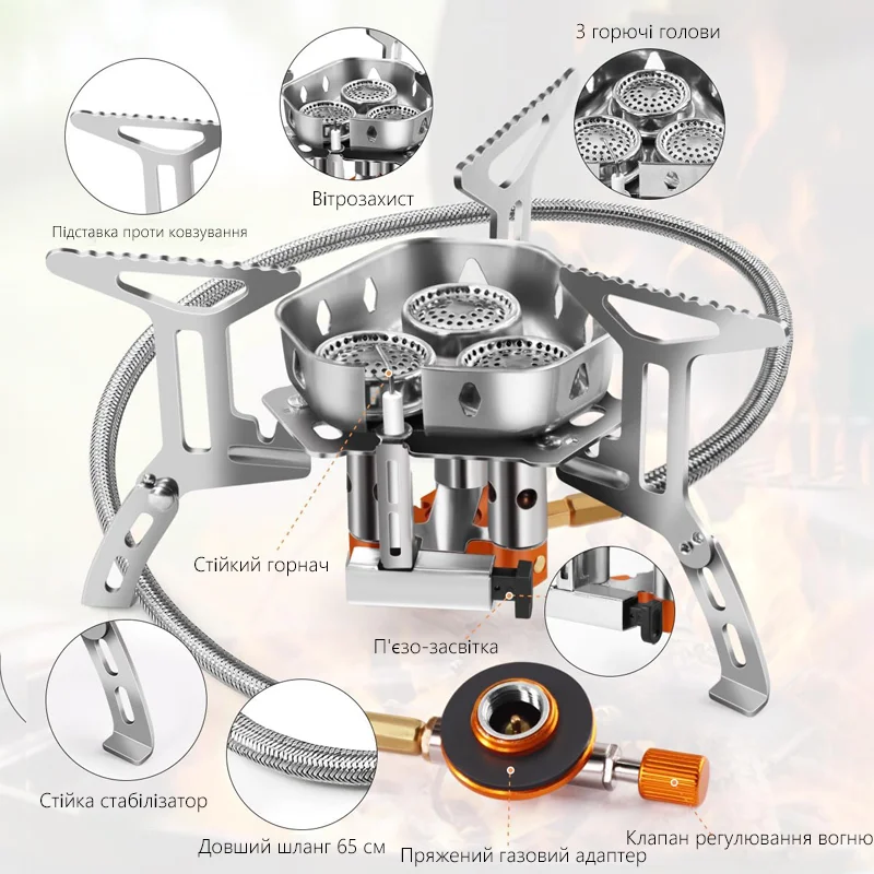 TARKA 6800W Camping Gas Stove Picnic Burner Hiking Fishing Gas Burner Backpacking Small Furnace Outdoor Kitchen Cookware
TARKA 6800W Camping Gas Stove Picnic Burner Hiking Fishing Gas Burner Backpacking Small Furnace Outdoor Kitchen Cookware