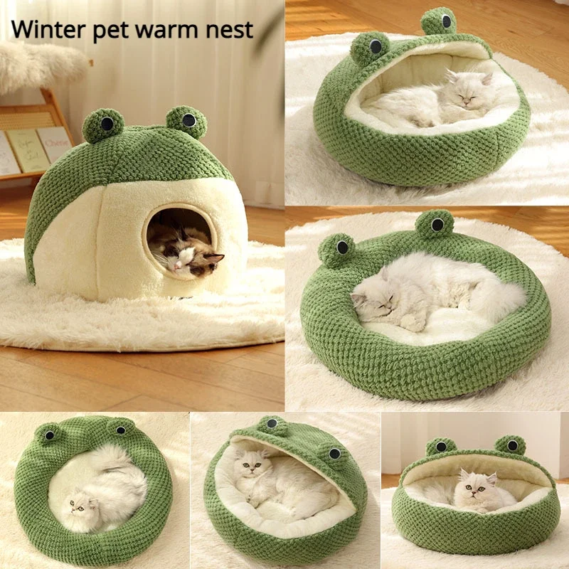 New Pet Nest Winter Warm Dog Den Cat Villa Plush Pets Mattress Small Frog Shape Semi Enclosed Kitten Puppy House Pet Supplies
New Pet Nest Winter Warm Dog Den Cat Villa Plush Pets Mattress Small Frog Shape Semi Enclosed Kitten Puppy House Pet Supplies