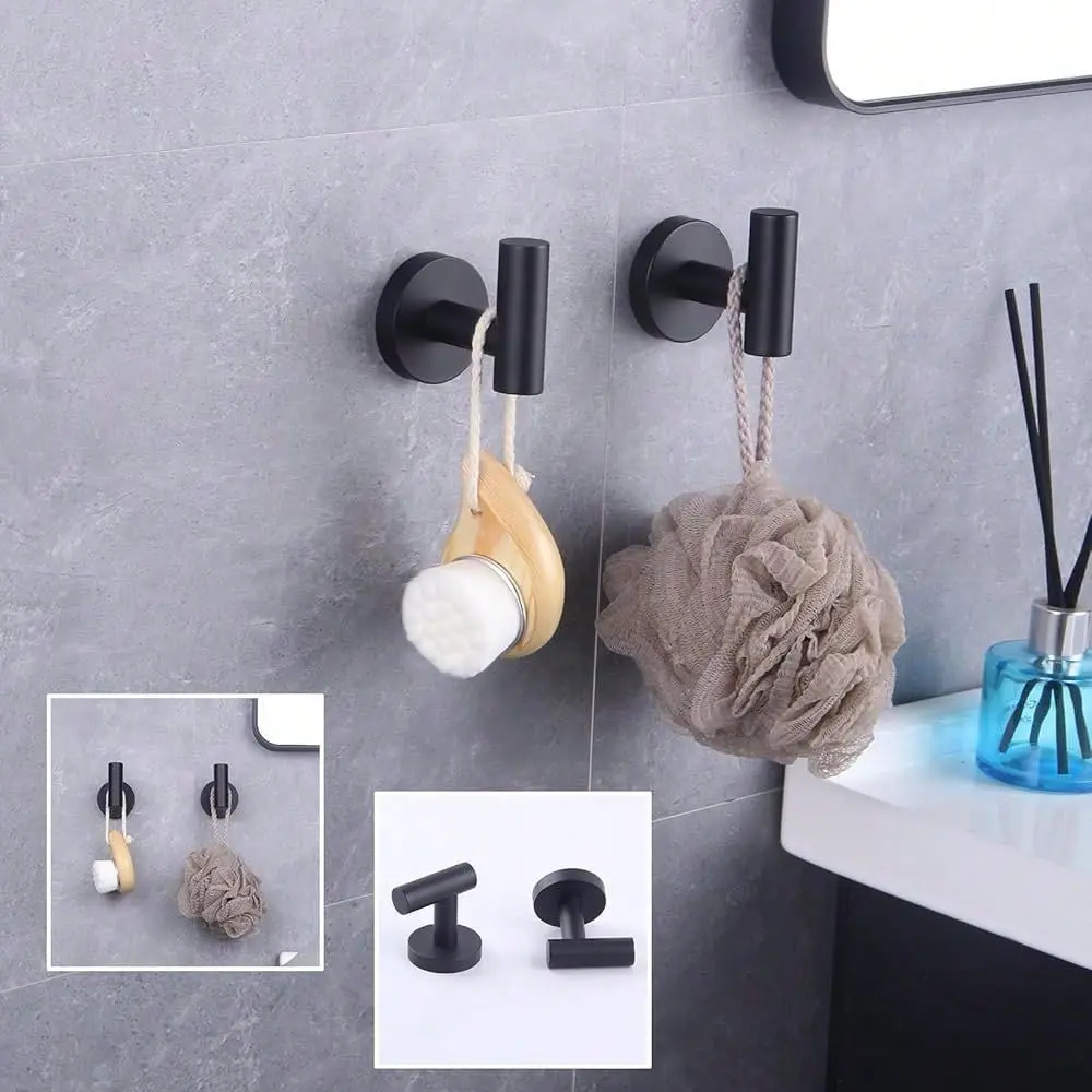 Bathroom Matte Black Coat Hook SUS 304 Stainless Steel Single Towel Robe Clothes Hook For Bath Kitchen Contemporary Hotel Style
Bathroom Matte Black Coat Hook SUS 304 Stainless Steel Single Towel Robe Clothes Hook For Bath Kitchen Contemporary Hotel Style