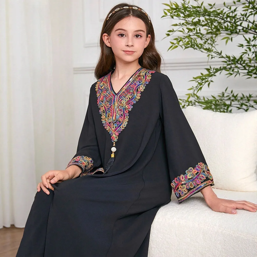 Muslim Kids Girls Beaded Abaya Long Maxi Dress Robe Ramadan Eid Islamic Children Clothing Arabic Turkey Morocco Loose Party Gown
Muslim Kids Girls Beaded Abaya Long Maxi Dress Robe Ramadan Eid Islamic Children Clothing Arabic Turkey Morocco Loose Party Gown