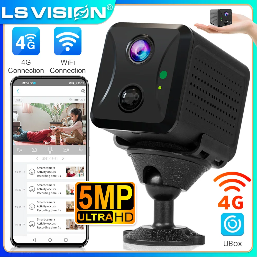 LS VISION 4G Sim Мини-камера Wi-Fi Батарея Камера Внутренняя камера безопасности Камера наблюдения PIR Обнаружение движения Ночное видение Ubox
LS VISION 4G Sim Мини-камера Wi-Fi Батарея Камера Внутренняя камера безопасности Камера наблюдения PIR Обнаружение движения Ночное видение Ubox