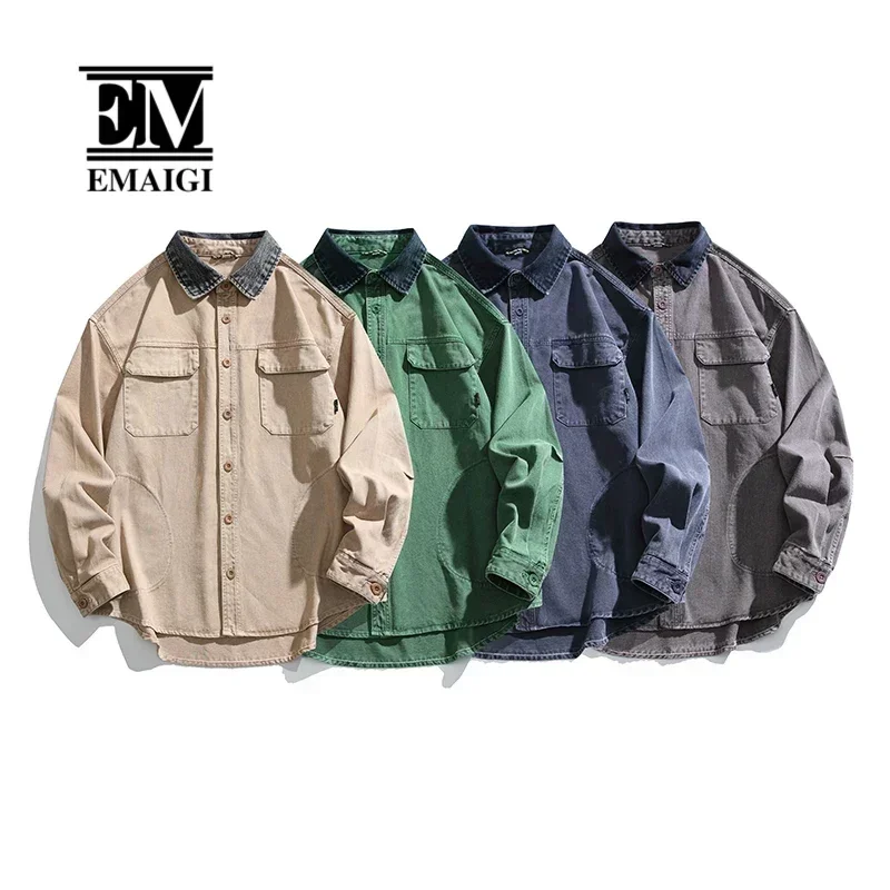 Men Vintage Washed Cotton Long Sleeve Loose Casual Oversize Cargo Shirt Jacket Cityboy Grils Streetwear Coat Outerwear
Men Vintage Washed Cotton Long Sleeve Loose Casual Oversize Cargo Shirt Jacket Cityboy Grils Streetwear Coat Outerwear
