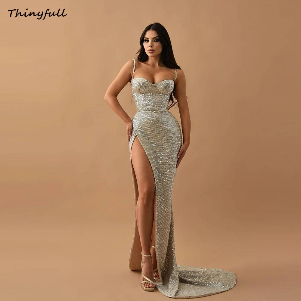 Thinyfull Glitter Mermaid Prom Dresses Sleeveless Sweetheart Evening Gown Split Special Occasion Dress Robe De Soirée Customized
Thinyfull Glitter Mermaid Prom Dresses Sleeveless Sweetheart Evening Gown Split Special Occasion Dress Robe De Soirée Customized