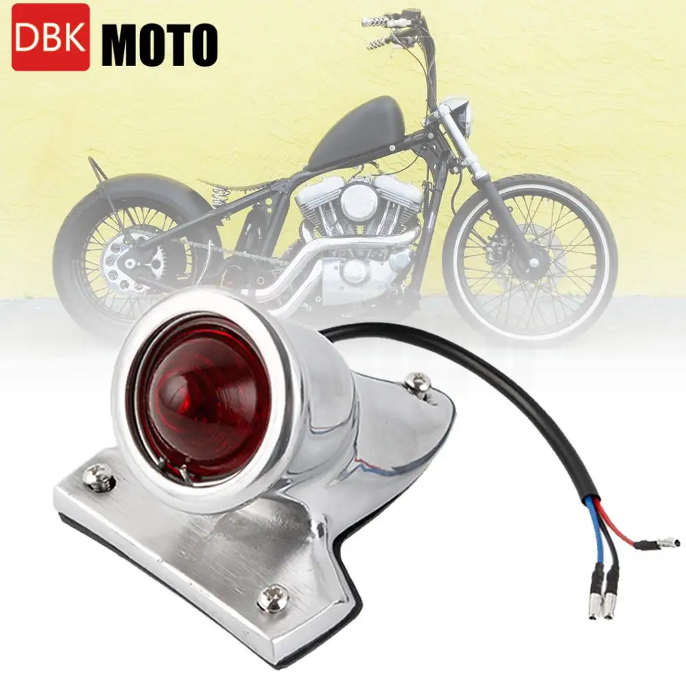 Aluminum Chrome Retro Red Brake LED Tail Light Rear Red Polished Tail Light Lamp License Plate For Harley Chopper Bobber
Aluminum Chrome Retro Red Brake LED Tail Light Rear Red Polished Tail Light Lamp License Plate For Harley Chopper Bobber