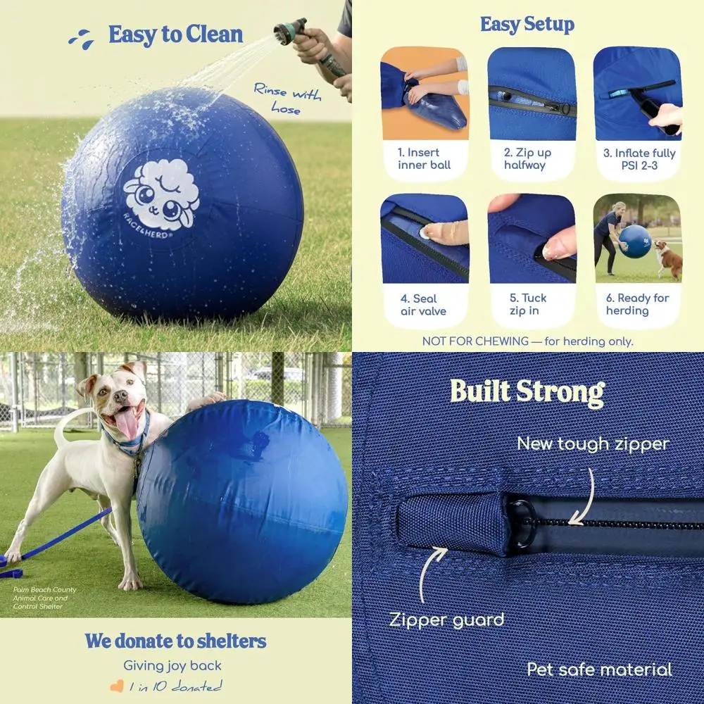 Giant Herding Ball for Large Dogs - Durable Outdoor Training Toy for Australian Shepherds, Border Collies, and Horses - Yellow
Giant Herding Ball for Large Dogs - Durable Outdoor Training Toy for Australian Shepherds, Border Collies, and Horses - Yellow