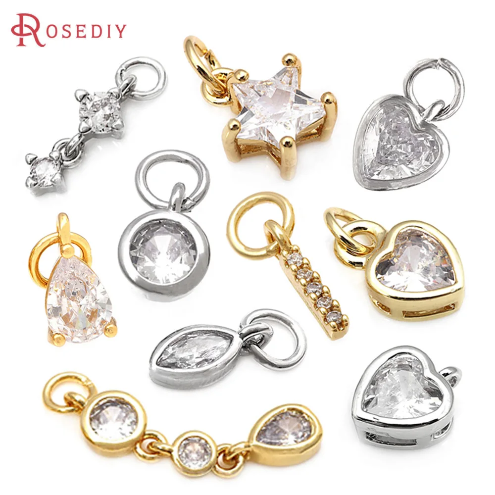 18K Gold Color Brass Zircon Heart End Charms Pendants Earrings Necklace High Quality Diy Accessories Jewellery Making Materials
18K Gold Color Brass Zircon Heart End Charms Pendants Earrings Necklace High Quality Diy Accessories Jewellery Making Materials