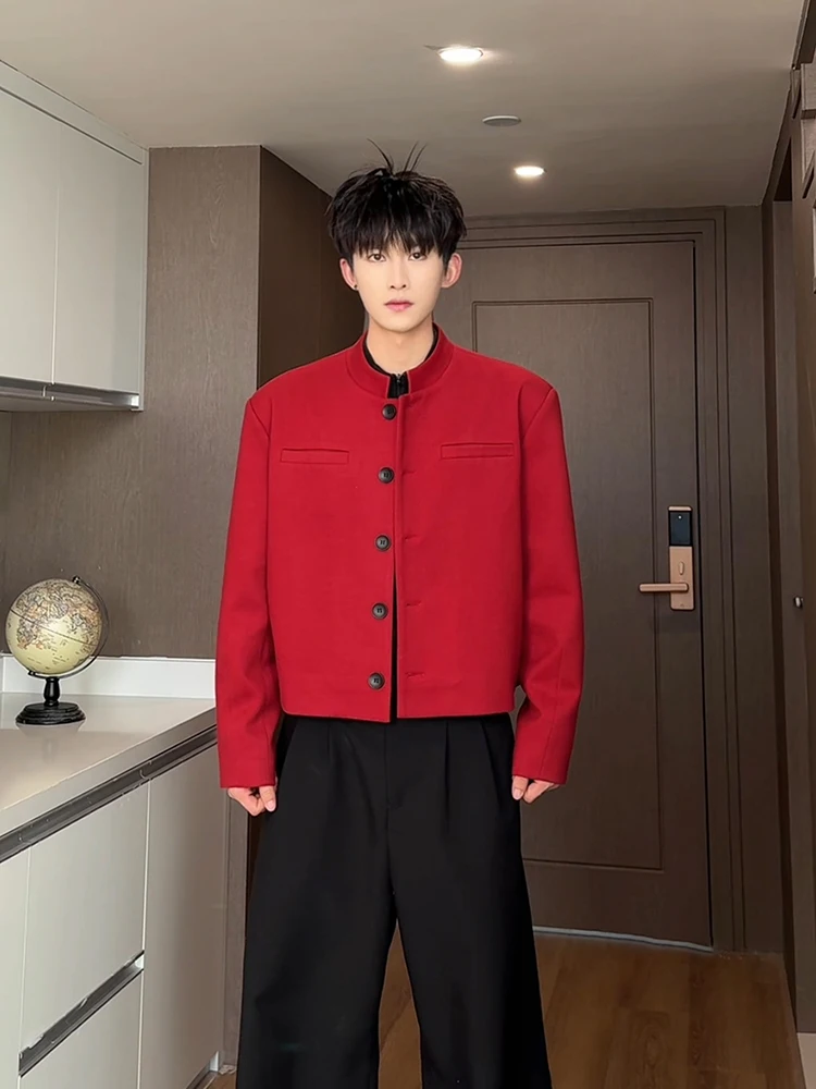 Red Woolen Suit Jaet Men's Autumn Winter Engagement New Chinese Sle ort oulder Padded Coat Casual Trendy Outerwear
Red Woolen Suit Jaet Men's Autumn Winter Engagement New Chinese Sle ort oulder Padded Coat Casual Trendy Outerwear