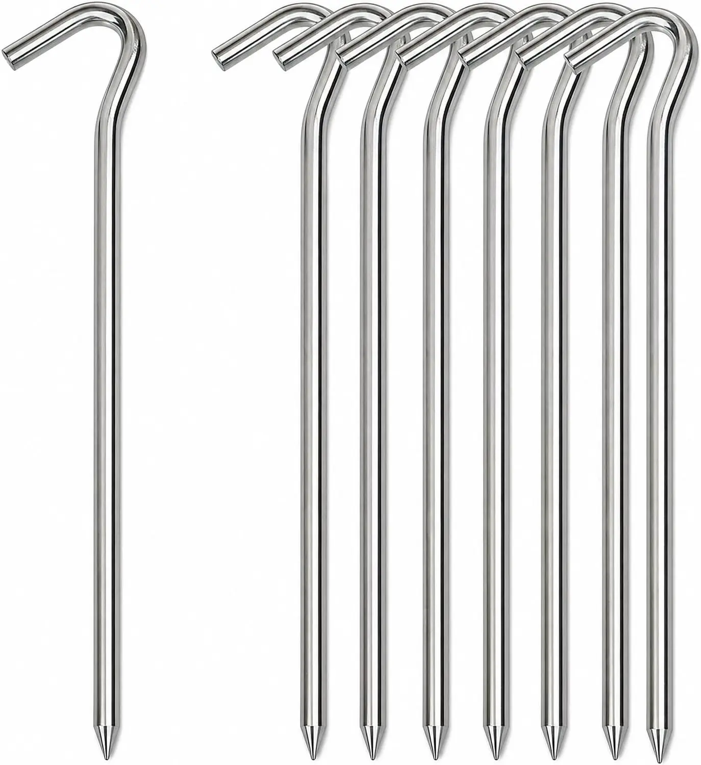 Heavy Duty Tent Stakes 8 Pack, 9 Inch Galvanized Steel Ground Pegs for Camping, Garden, Inflatables, Anti-Rust
Heavy Duty Tent Stakes 8 Pack, 9 Inch Galvanized Steel Ground Pegs for Camping, Garden, Inflatables, Anti-Rust