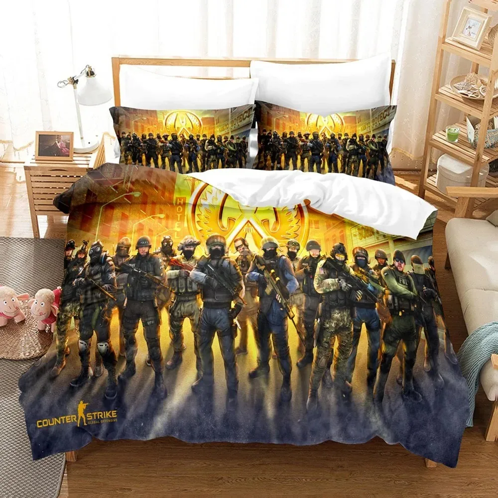 Shooting Game Csgo Bedding Set Duvet Cover Bedroom Comforter Covers Single Twin King Size Quilt Cover Home Textile 3PCS 
Shooting Game Csgo Bedding Set Duvet Cover Bedroom Comforter Covers Single Twin King Size Quilt Cover Home Textile 3PCS